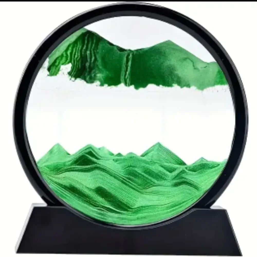 3D Moving Sand Art Desk Display with Rotating Stand